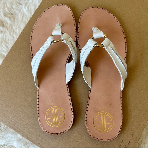 Lilly Pulitzer Mckim Women’s White Leather Sandals Size: 8.5 - Picture 4 of 11